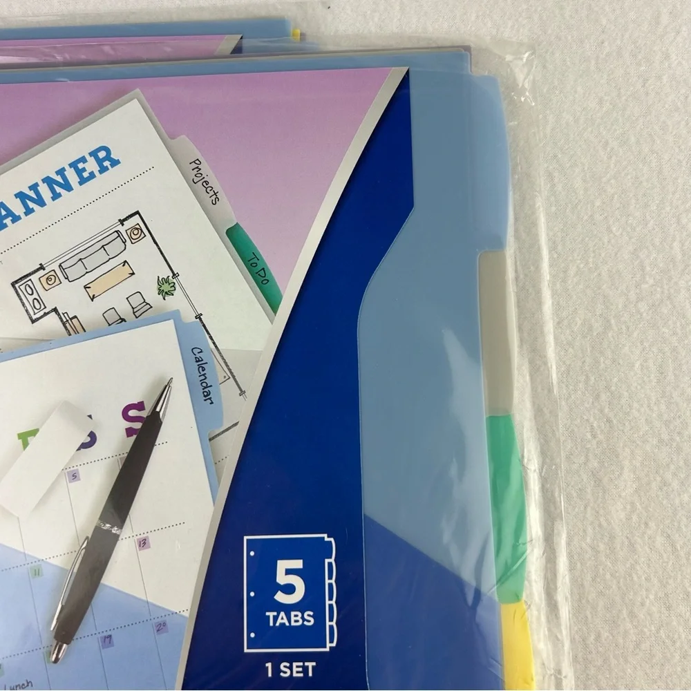 Avery 5 Tab Write & Erase Pocket Plastic Dividers 16176 Lot of 2